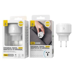 Adaptador enchufe internacional de viaje US/EU/UK A5517 Blanco