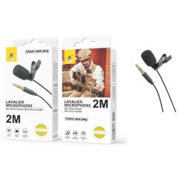 Microfono con clip solapa NR9143 / 2m / Negro / One+