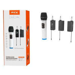 Microfono inalambrico con receptor TR9176 / 30-50m / Blanco / MTK