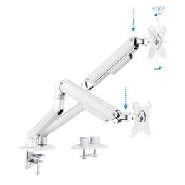 ÷ Soporte de mesa tooq db4132tnr-w para 2 pantallas 17-32
