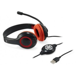 ÷ Headset conceptronic chatstar2u2r usb microfono flexible control de volumen color negro / rojo cchat