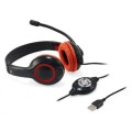÷ Headset conceptronic chatstar2u2r usb microfono flexible control de volumen color negro / rojo cchat
